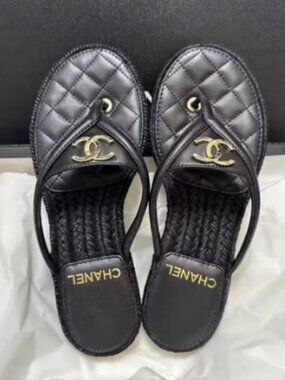 Chanel Quilted Thong Slides